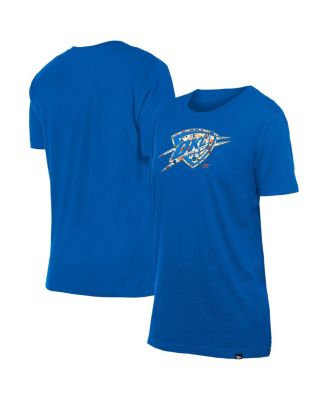 New Era - Women's Blue Oklahoma City Thunder Glam Game Flower T-Shirt