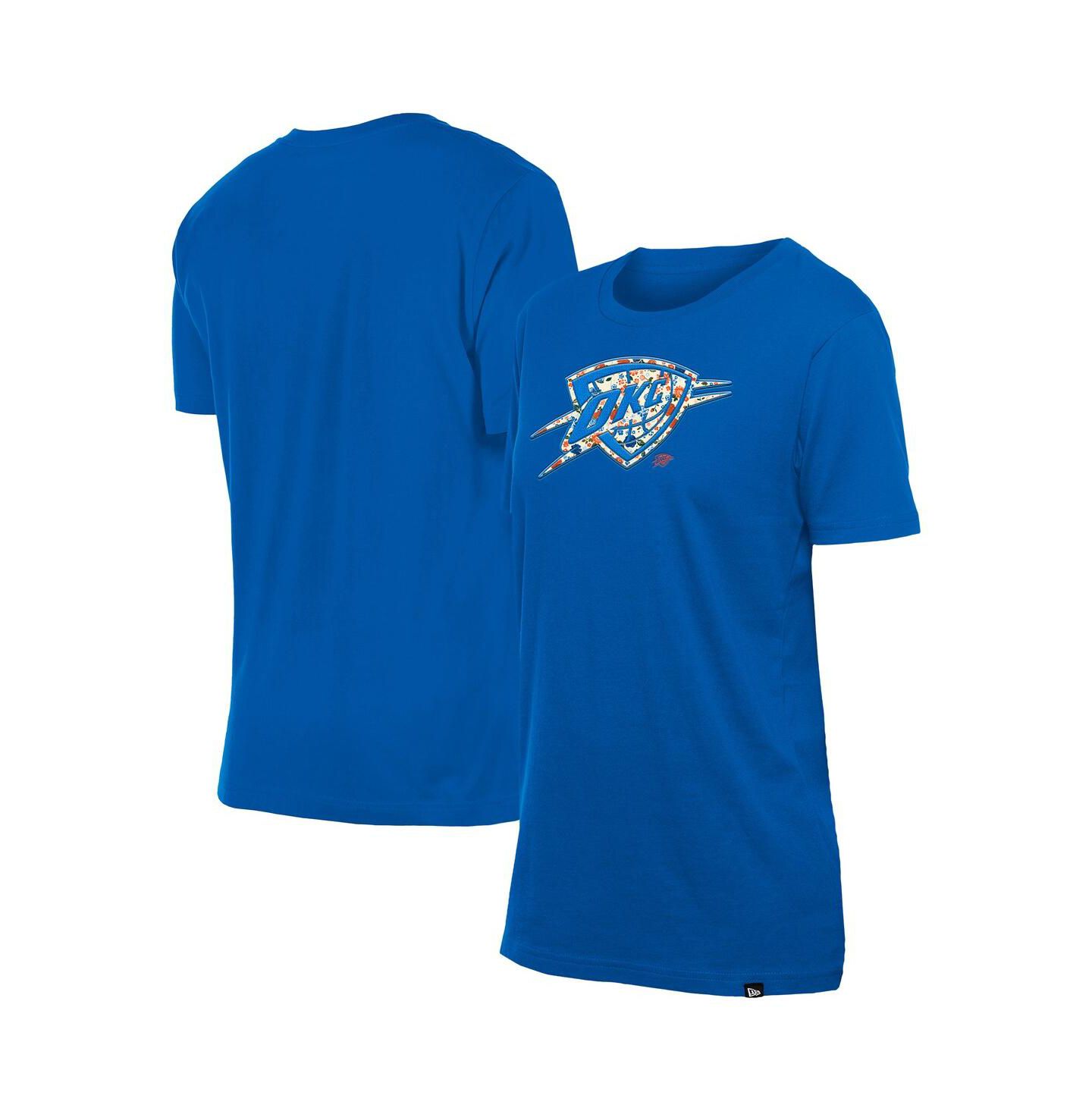 Женская футболка New Era Blue Oklahoma City Thunder Glam Game Flower — фото 1