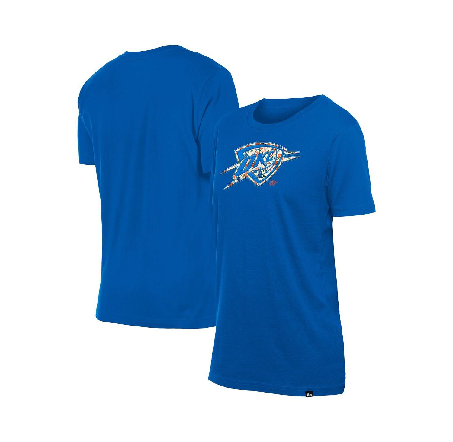 Women's Blue Oklahoma City Thunder Glam Game Flower T-Shirt