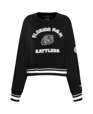 Women's Black Florida A&M Rattlers Cropped Pullover Sweatshirt