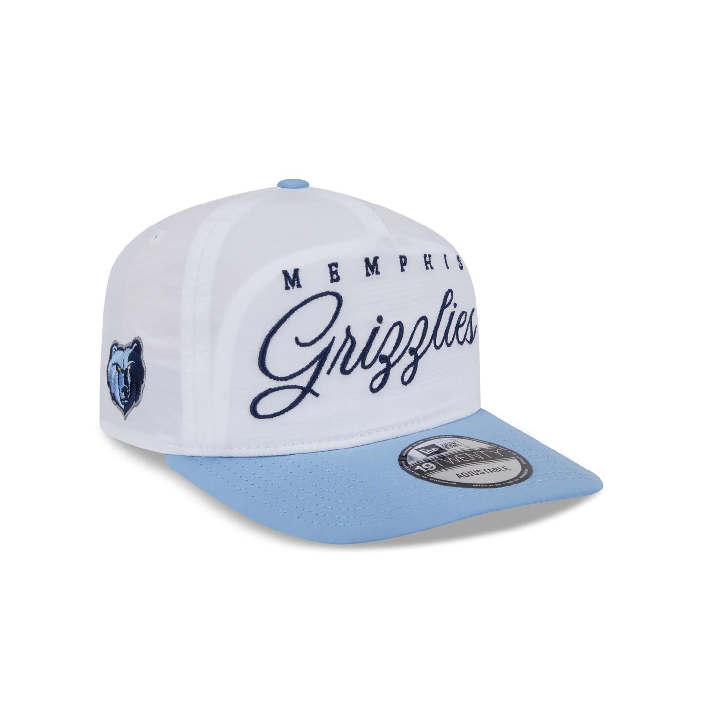 Мужская кепка New Era White/Light Blue Memphis Grizzlies 2025 NBA Draft On-Stage Nylon 19TWENTY Adjustable Hat — фото 1