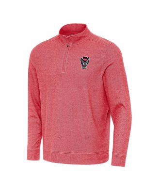 Antigua - Men's Heather Red NC State Wolfpack Subtle Quarter-Zip Sweatshirt