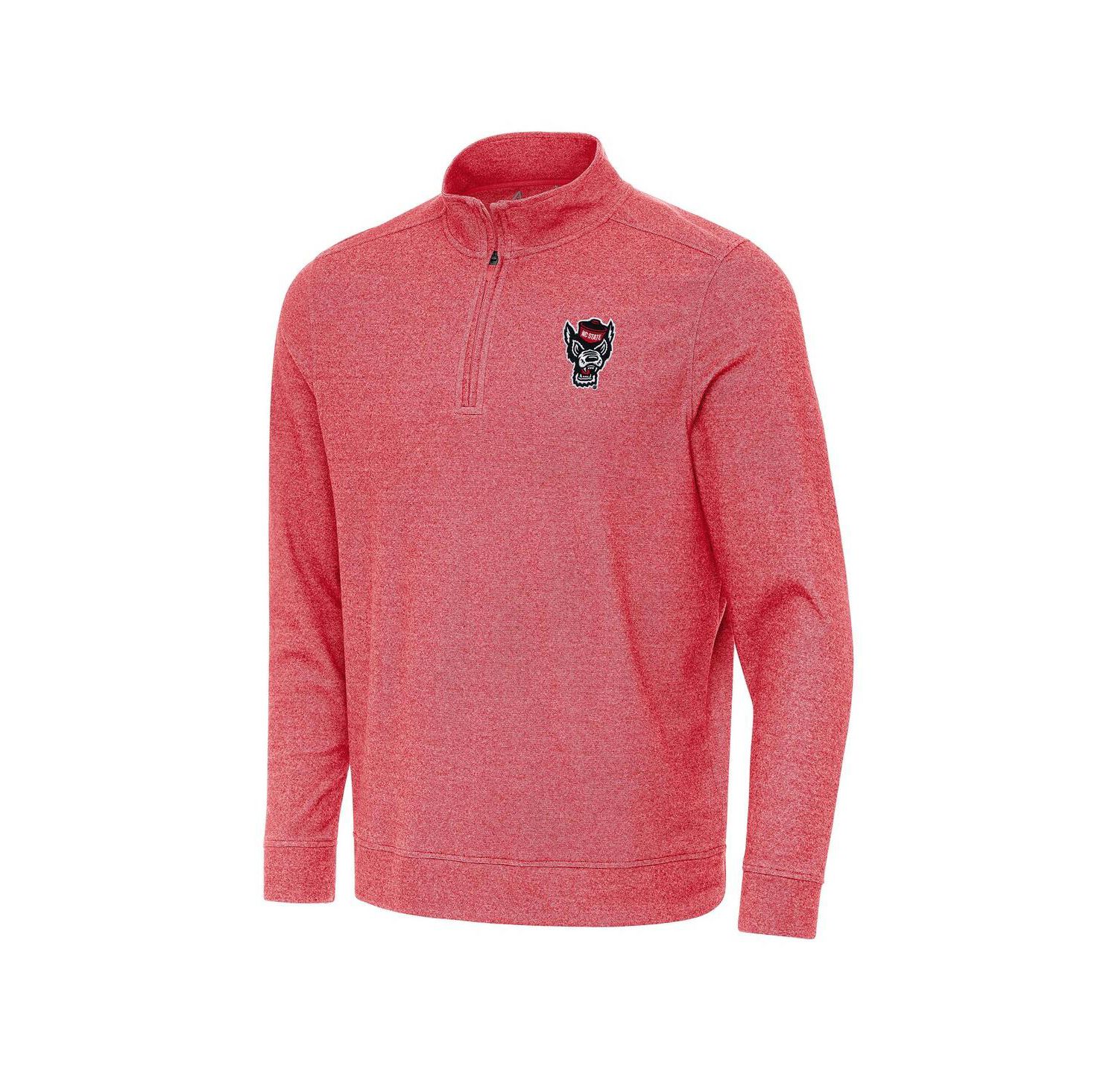 Men's Heather Red NC State Wolfpack Subtle Quarter-Zip Sweatshirt
