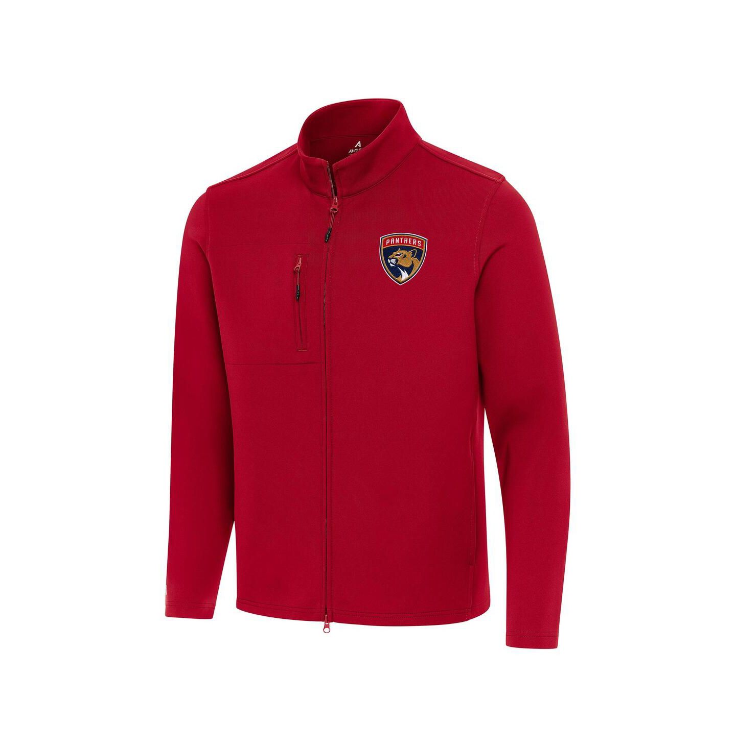 Мужская куртка Antigua Red Florida Panthers Objection Double-Peached Full-Zip — фото 1