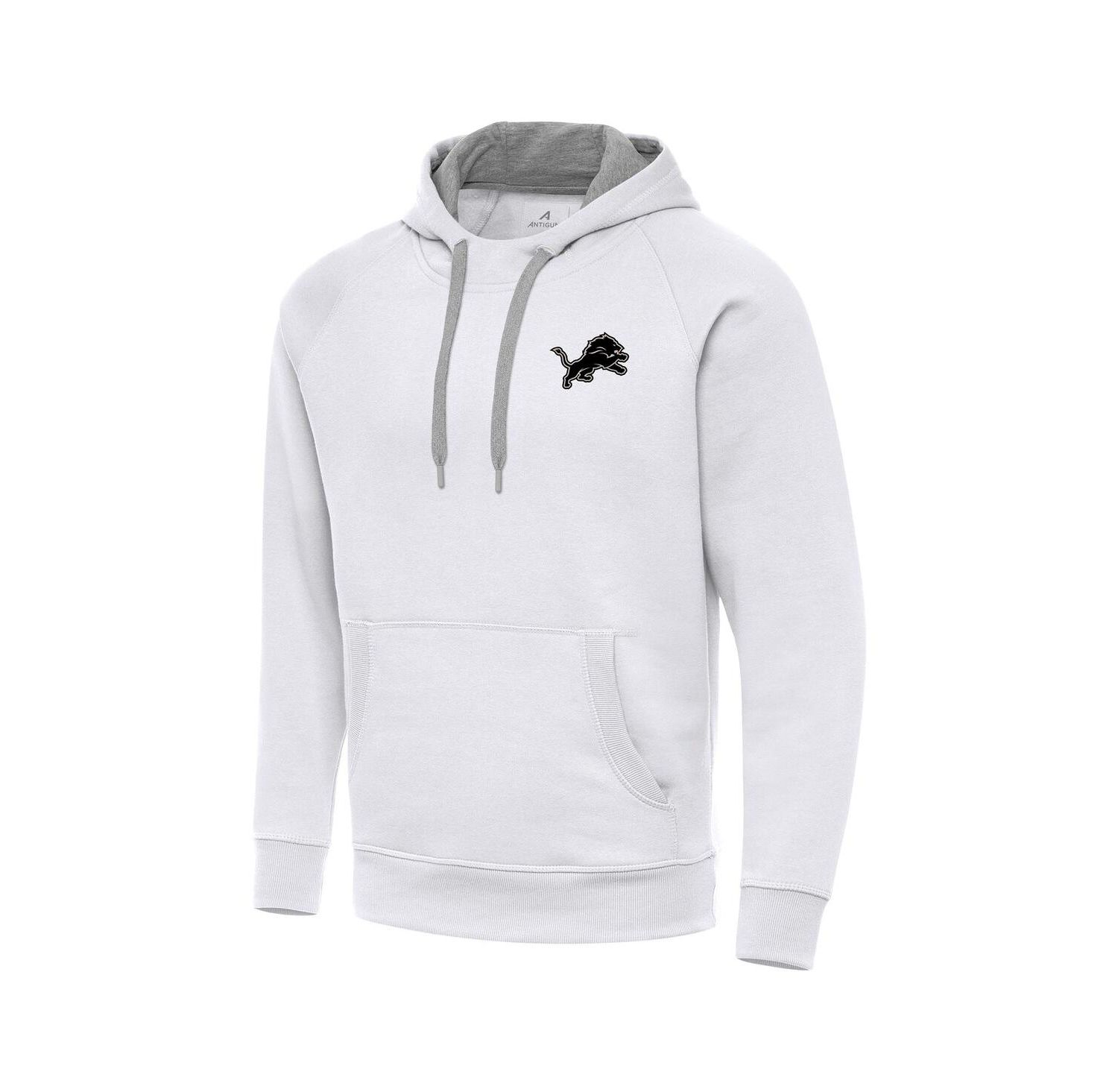 Men's White Detroit Lions Brushed Carbon Victory Pullover Hoodie