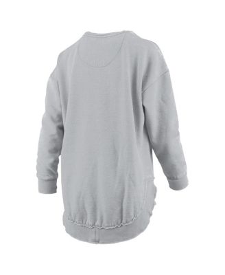 Women's Gray Penn State Nittany Lions M&eacute;lange Poncho Vintage Fleece Long Sleeve Pullover Sweatshirt