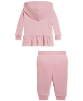 Baby Girls Velour Hoodie & Jogger Pant Set