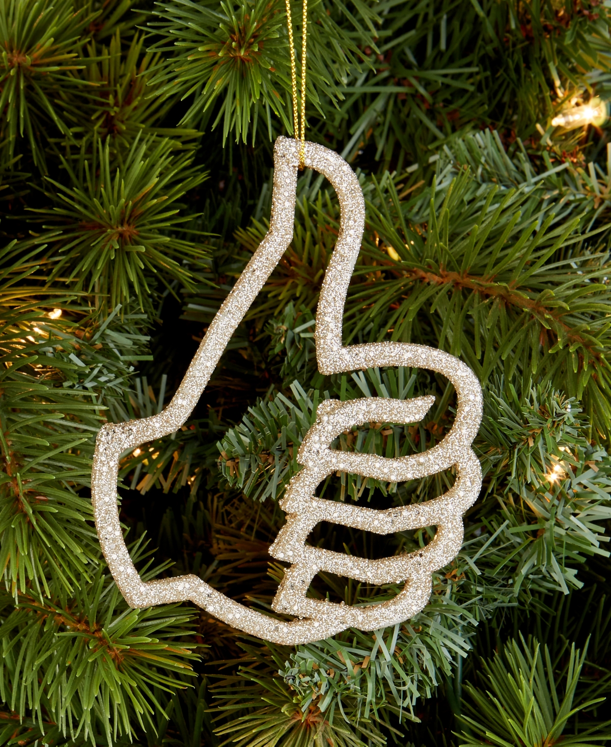Holiday Lane Eclectic Charm Glitter Thumbs Up Ornament, Macy's Exclusive