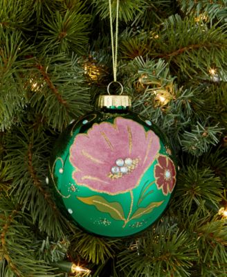 Enchanted Forest Purple Floral Ball Ornament, Macy's Exclusive