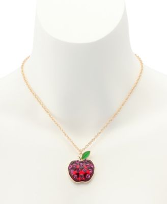 Faux Stone Straight Apple Pendant Chain Necklace