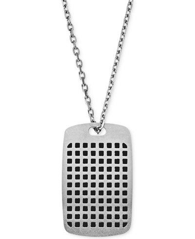 Emporio Armani Men's Stainless Steel Dog Tag Pendant Necklace EGS2116