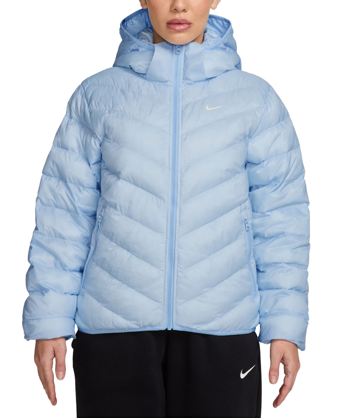 Nike Sportswear Women's Windpuffer Therma-fit Hooded Puffer Jacket In Blue