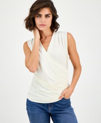 I.N.C. International Concepts - Women's Sleeveless Faux-Wrap Top