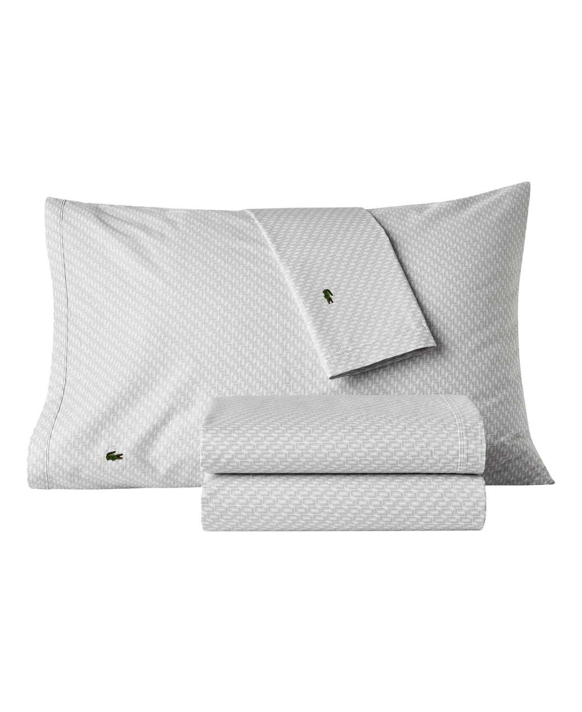 Lacoste Mini Geo Logo 200-Thread Count Cotton -Pc. Sheet Set