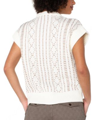 Women's Cap-Sleeve Dolman Half-Zip Sweater