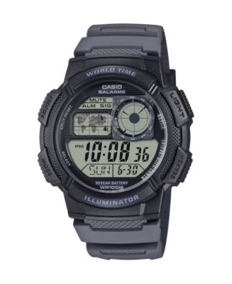 Casio Men's Digital Gray Resin Watch, 45mm - Macy's
