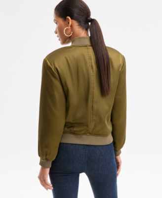 Women's Satin Bomber Jacket, Macy's Exclusive