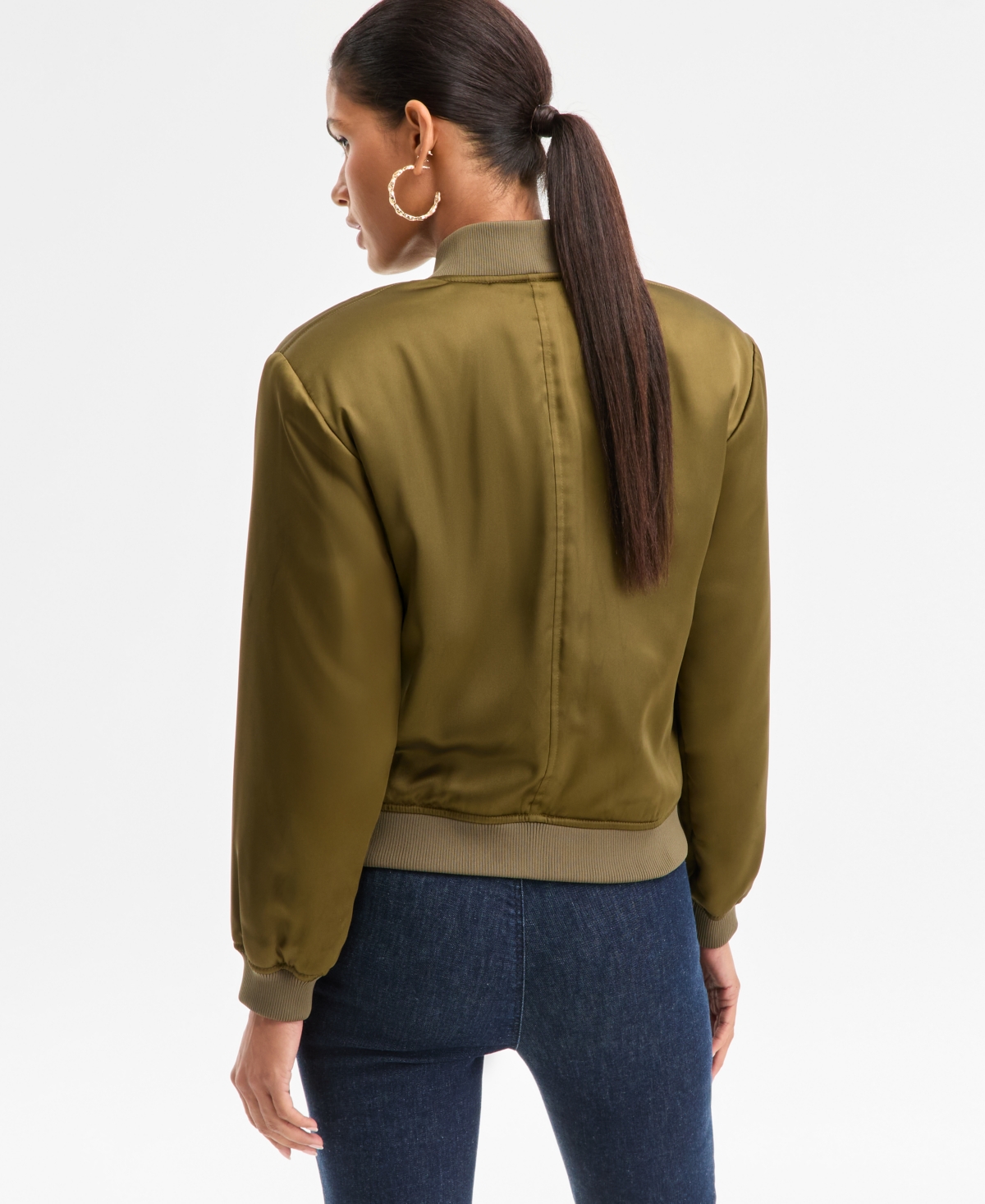 I.n.c. International Concepts Women's Satin Bomber Jacket, Macy's Exclusive