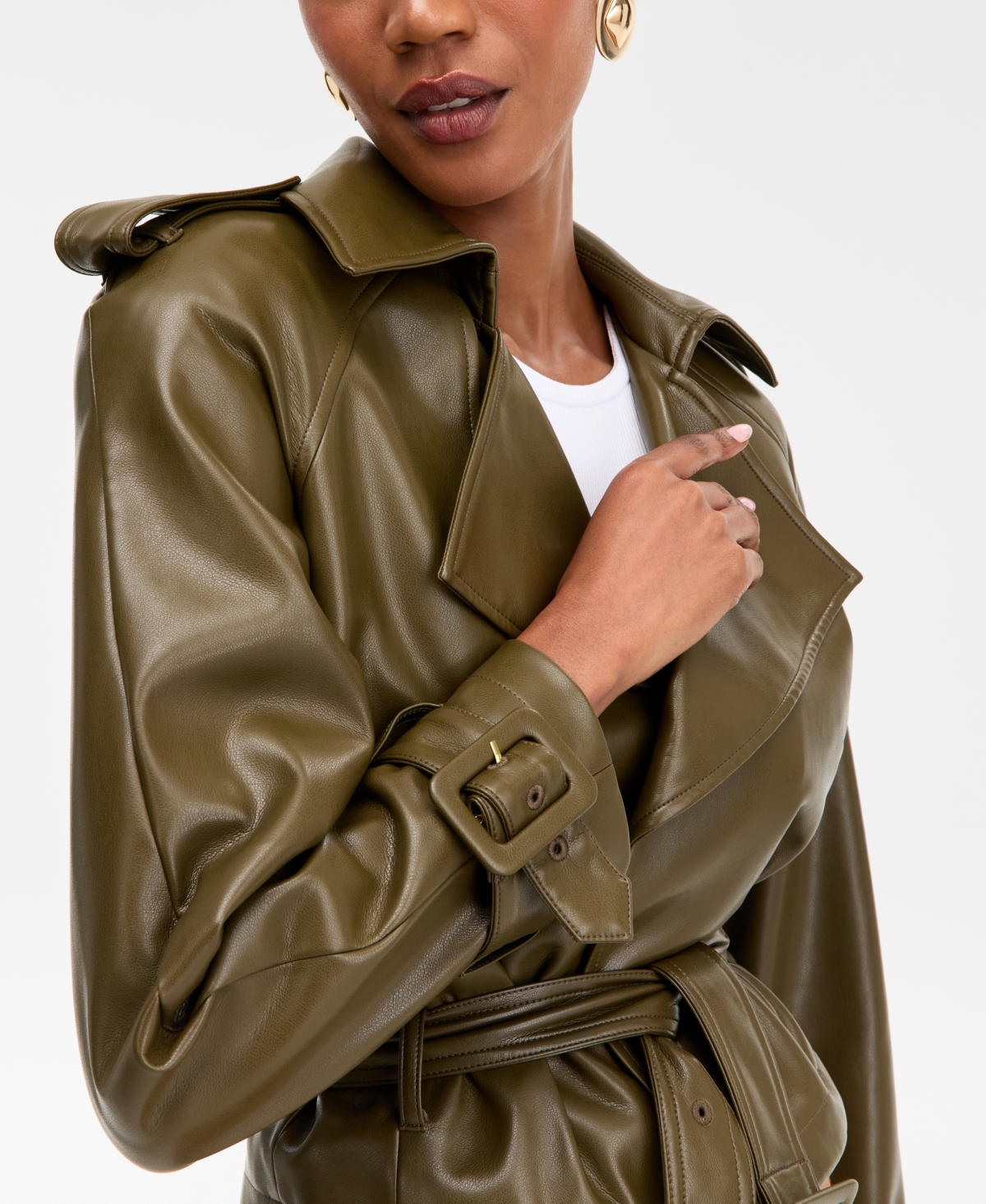 Inc International Concepts Women's Faux-leather Biker Jacket, Macy's Exclusive In Green