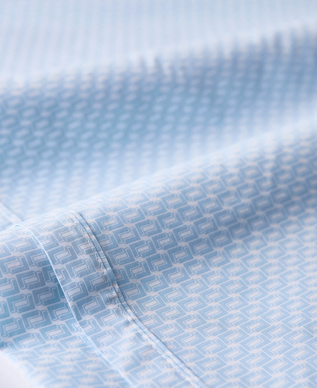 Lacoste Mini Geo Logo 200-thread Count Cotton 3-pc. Sheet Set, Twin In Blue