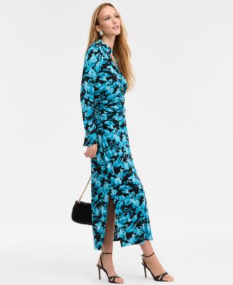 Women's Printed Long Sleeve Collared Maxi Dress, Macy's Exclusive