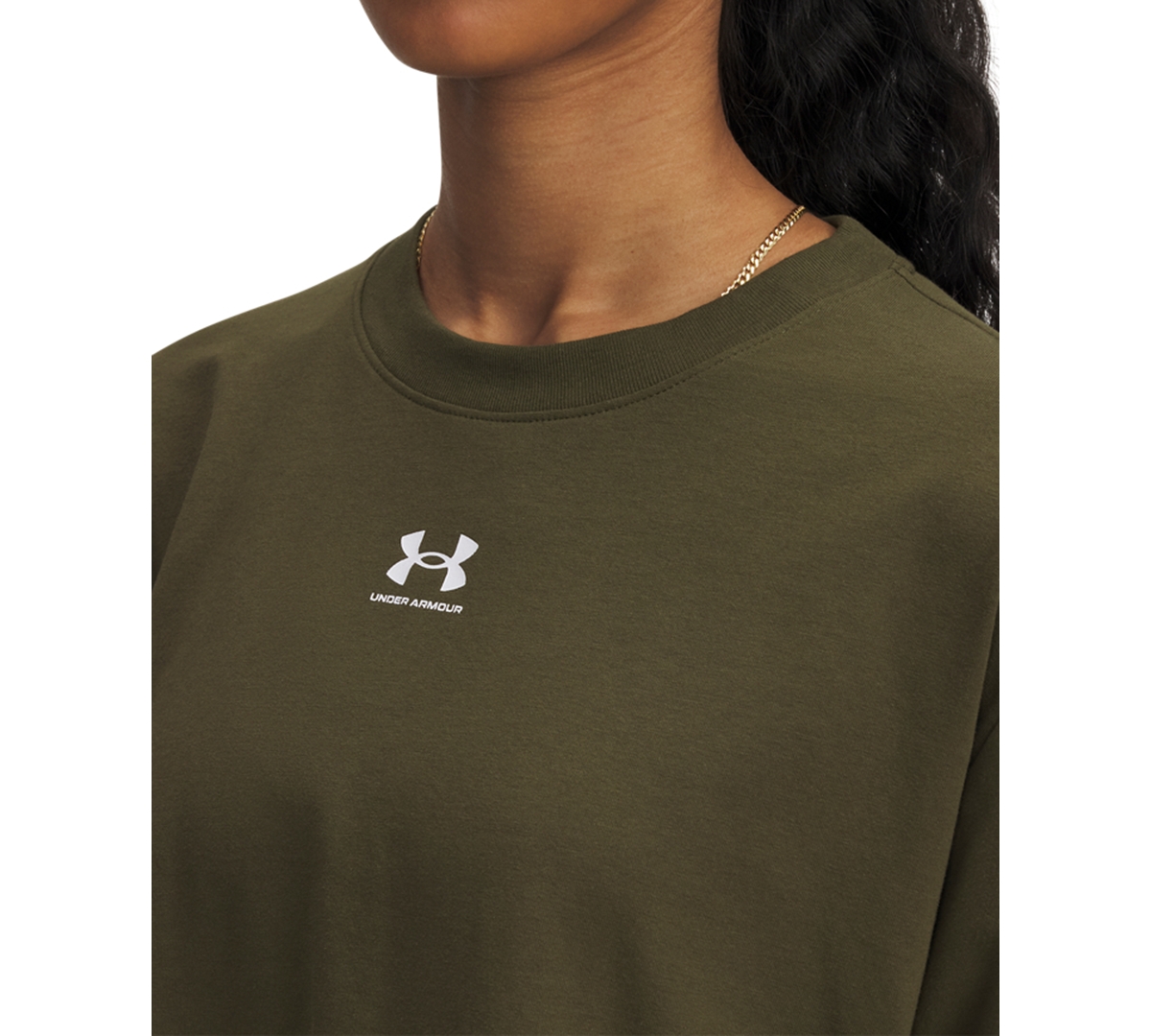 Under Armour Women's Active Campus Boxy Cropped Long-sleeve T-shirt In Green