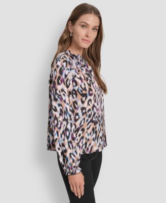 Women's Printed Ruffle Edge Blouse