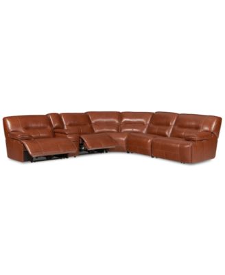 Furniture - Beckett 6-Pc. Leather Sectional with 2 Power Motion Recliners