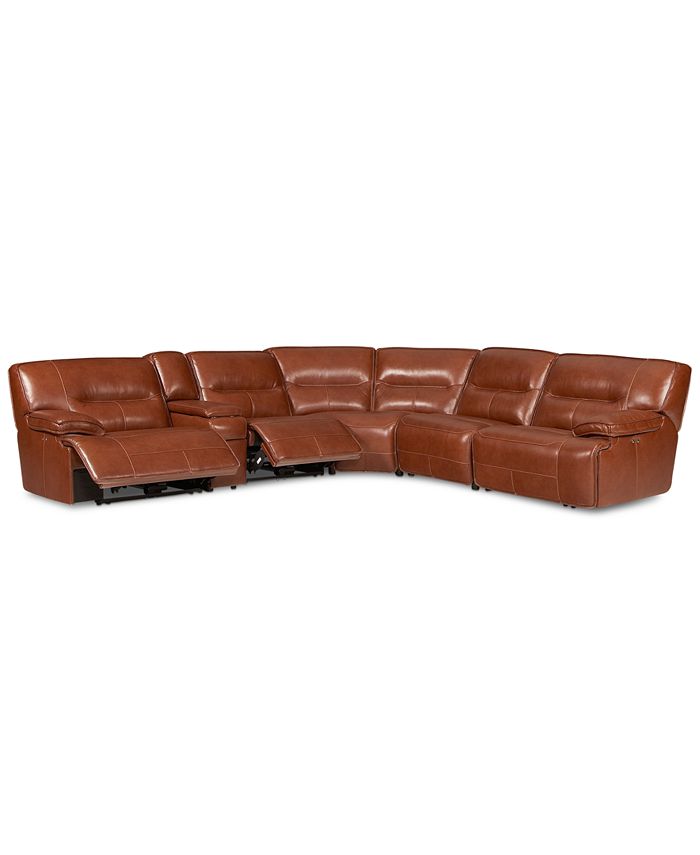 Furniture CLOSEOUT! Beckett 6pc Leather Sectional Sofa with Console