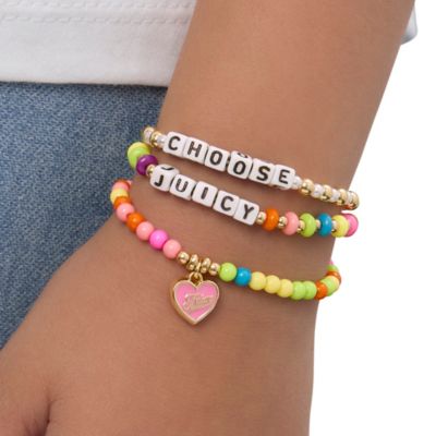 Choose Juicy Heart Charm 3 Piece Beaded Jewelry
