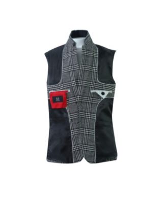 Toddler Grey Slim Fit Windowpane Blazers Sports Coat Jacket