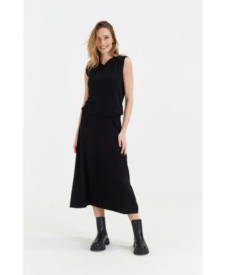 Women's Wool Cashmere Midi Skirt