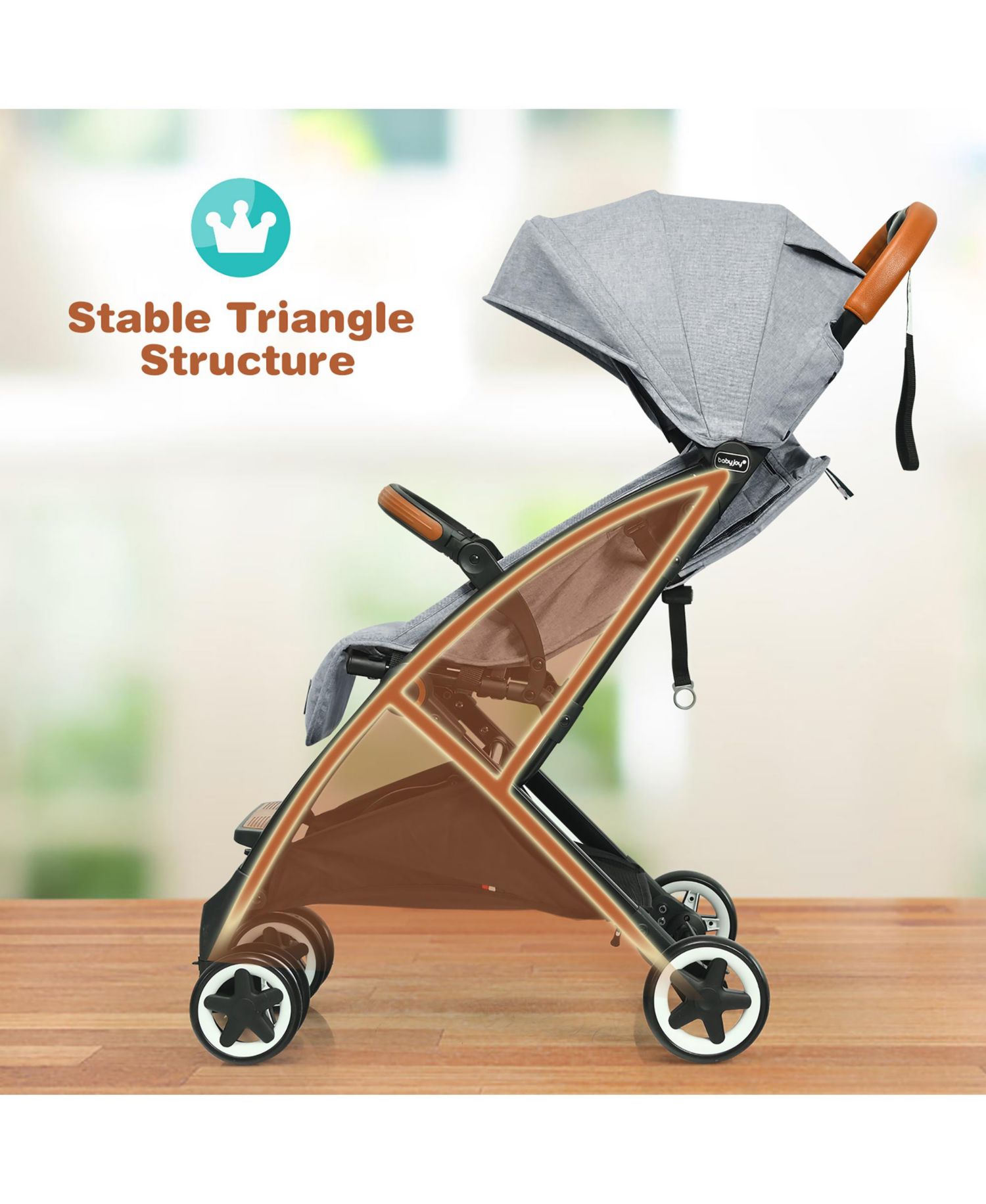 Lightweight Baby Stroller Aluminium Frame for Home Office Use