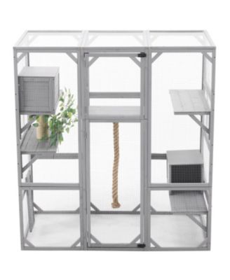 Outdoor Cat House Catio with Condos