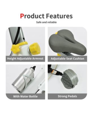 Indoor Exercise Bike Cycling Bike with Comfortable Seat Cushion Yellow+White