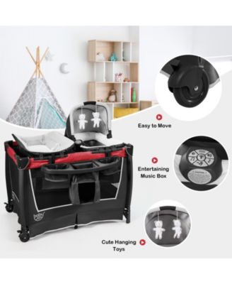 Kids 4 in 1 Convertible Portable Playard Newborn Napper