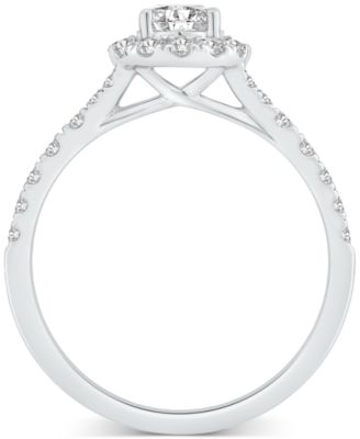 Diamond Halo Engagement Ring (1 ct. t.w.) in 14k White Gold or 14k Yellow Gold