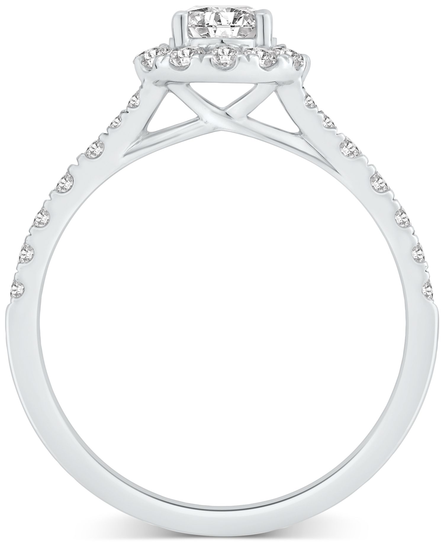Diamond Halo Engagement Ring (1 ct. t.w.) in 14k White Gold or 14k Yellow Gold
