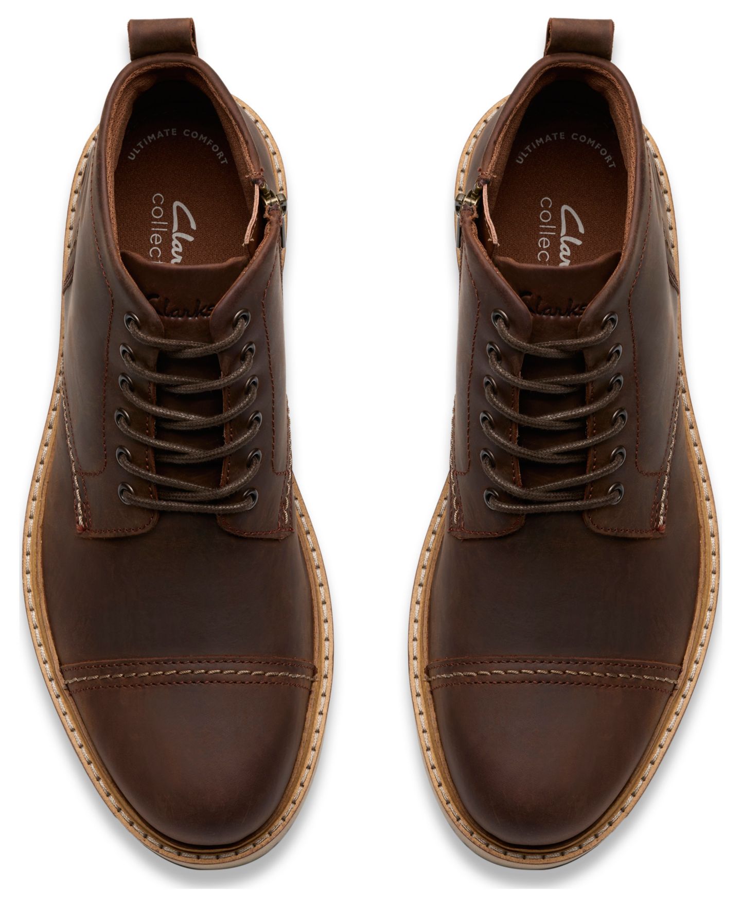 Мужские ботинки Clarks Collection Weltridge Zip, цвет: Рыжевато-коричневый кожаный — фото 5