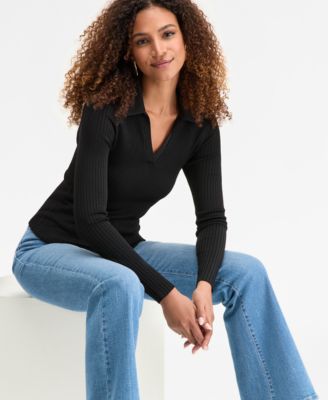 Women's Johnny Collar Sweater, Macy's Exclusive