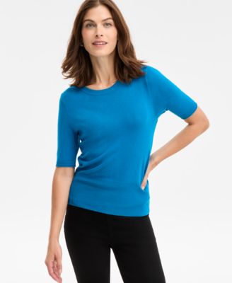 Women's Elbow-Sleeve Crewneck Sweater