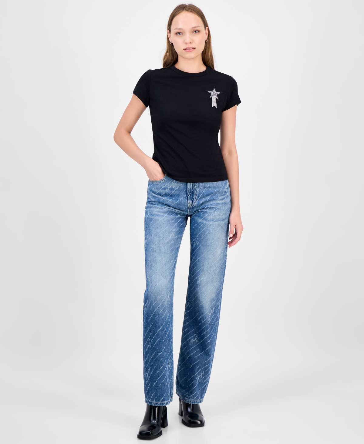 Hugo Boss Boss Women's Star Graphic T-shirt In Black