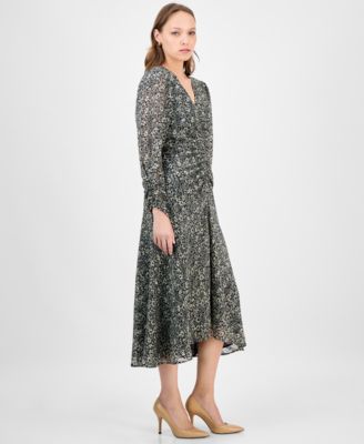 Women's Printed High-Low Midi Dress