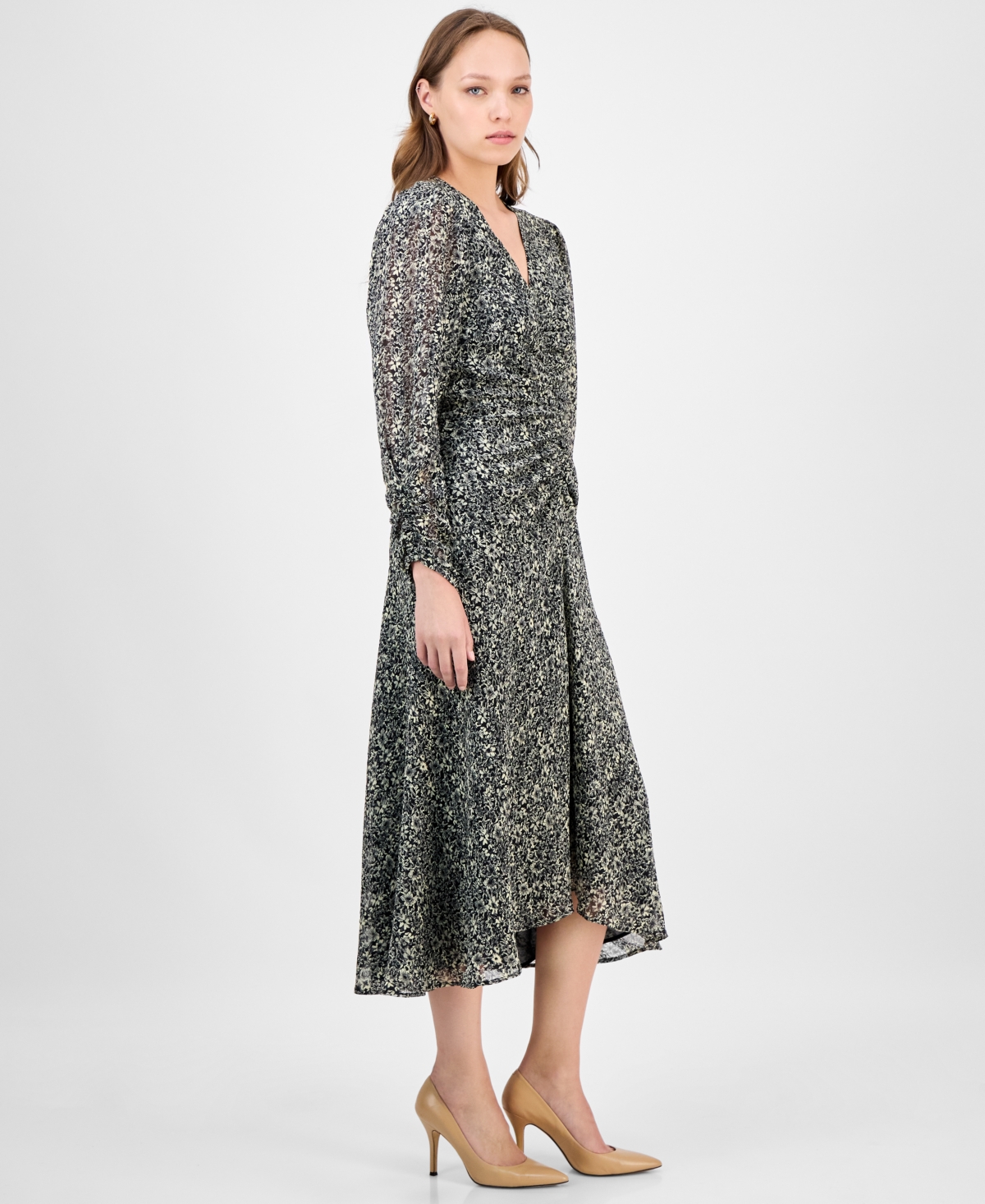 Boss Orange Women's Printed High-Low Midi Dress