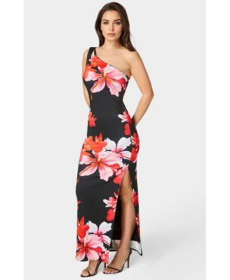 Women's One Shoulder High Slit Maxi Dress