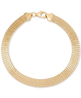 Macy's - Woven Classic Squared Box Chain Link Bracelet in 10k Gold
