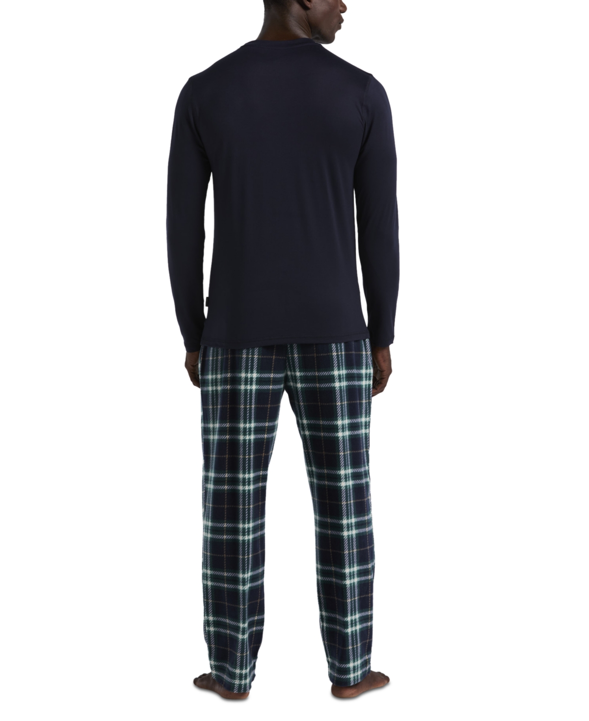 Perry Ellis Portfolio Men's Buffalo Plaid Cotton Pajama Set In Black