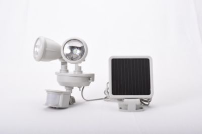 SOLAR-POWERED DUAL-HEAD LED SECURITY SPOTLIGHT - OFF WHITE
