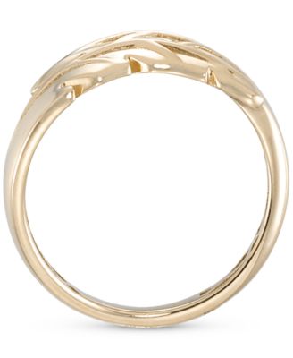 Polished Leaf-Inspired Bypass Statement Ring in 10k Gold