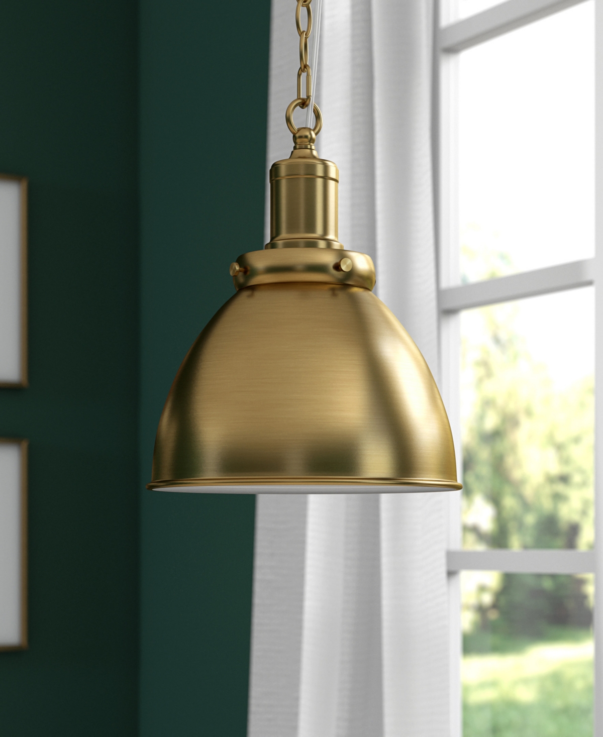 Hudson & Canal Elodie 12" Metal Pendant with Shade